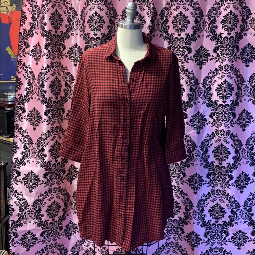 H&M Red and Black Shirtdress